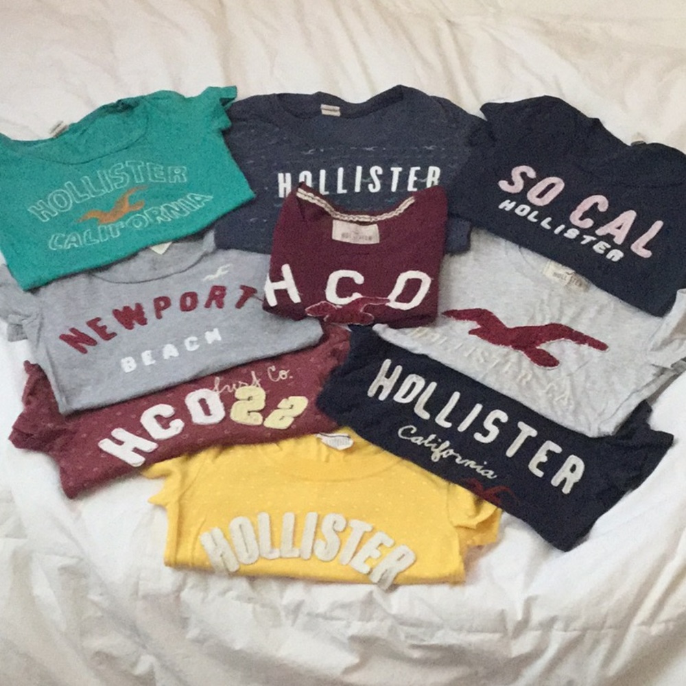Hollister lot of 9 girls t-shirts